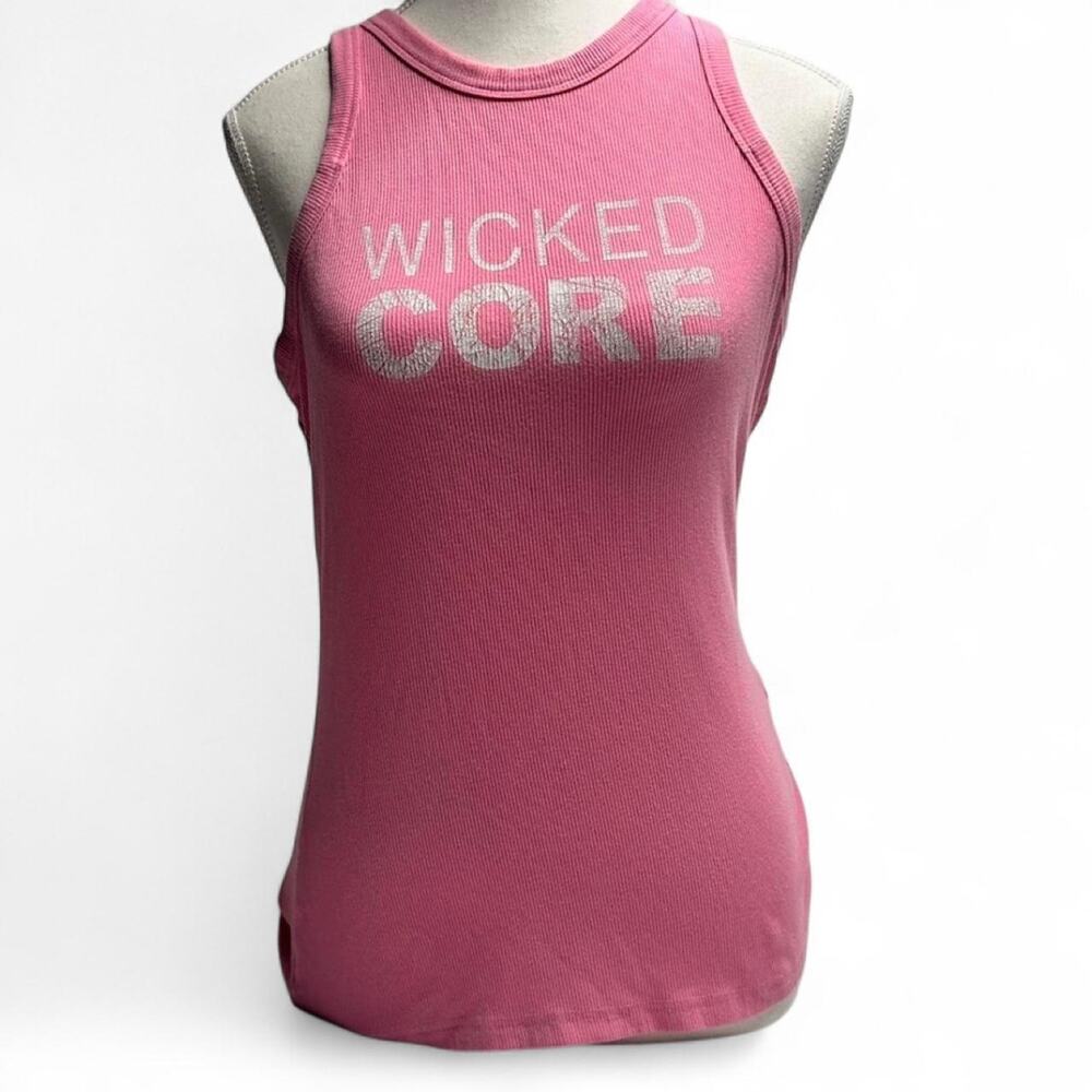 Wicked Core Pink Cotton Basic Summer Tank Top Size M
